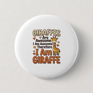 Funny Giraffe Lover Vintage Engraving Shirt Design 2 Inch Round Button