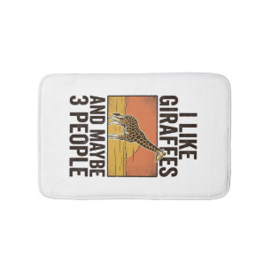 Funny Giraffe Lover Vintage Engraving Shirt Design Bath Mat