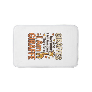 Funny Giraffe Lover Vintage Engraving Shirt Design Bath Mat