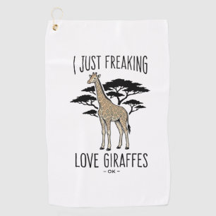 Funny Giraffe Lover Vintage Engraving Shirt Design Golf Towel