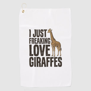 Funny Giraffe Lover Vintage Engraving Shirt Design Golf Towel