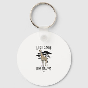Funny Giraffe Lover Vintage Engraving Shirt Design Keychain