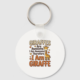 Funny Giraffe Lover Vintage Engraving Shirt Design Keychain