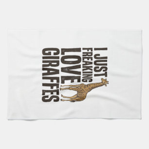 Funny Giraffe Lover Vintage Engraving Shirt Design Kitchen Towel