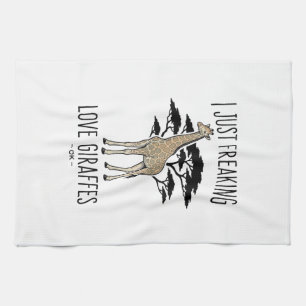 Funny Giraffe Lover Vintage Engraving Shirt Design Kitchen Towel