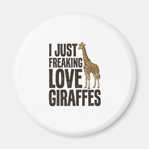 Funny Giraffe Lover Vintage Engraving Shirt Design Magnet