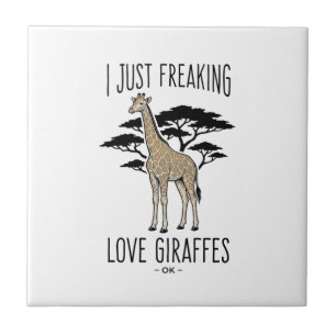 Funny Giraffe Lover Vintage Engraving Shirt Design Tile