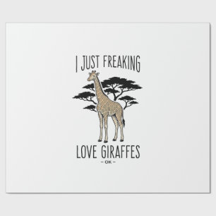 Funny Giraffe Lover Vintage Engraving Shirt Design Wrapping Paper