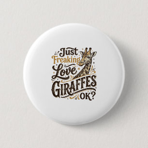 Funny Giraffe Lover Vintage Typography Shirt Desig 2 Inch Round Button