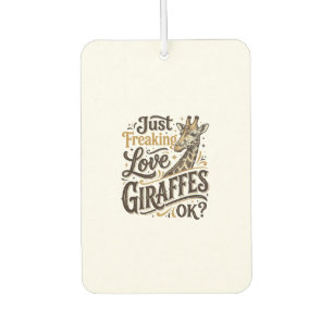 Funny Giraffe Lover Vintage Typography Shirt Desig Air Freshener
