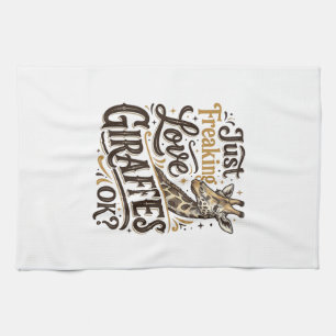 Funny Giraffe Lover Vintage Typography Shirt Desig Kitchen Towel