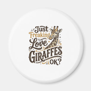 Funny Giraffe Lover Vintage Typography Shirt Desig Magnet