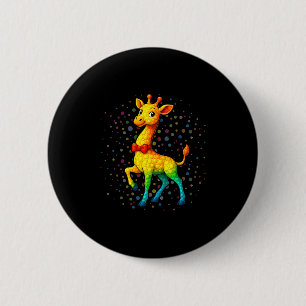 Funny Giraffe Lovers Polka Dots Happy Dot Day Boys 2 Inch Round Button