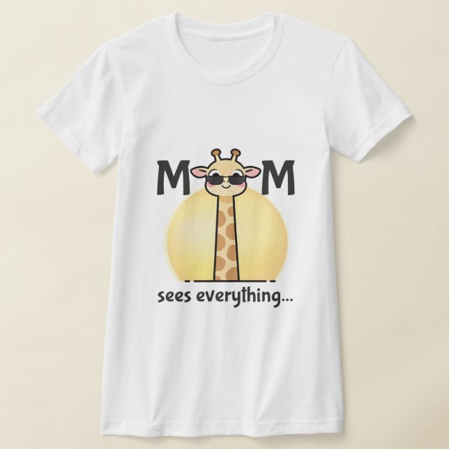 Funny Giraffe Mom Life Graphic Tee (Laydown)