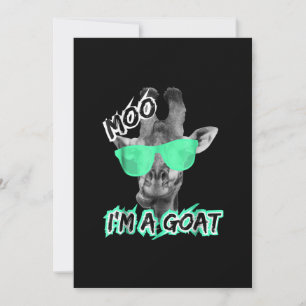 Funny Giraffe Moo Im A Goat Cute Zoo Animal Gift Holiday Card