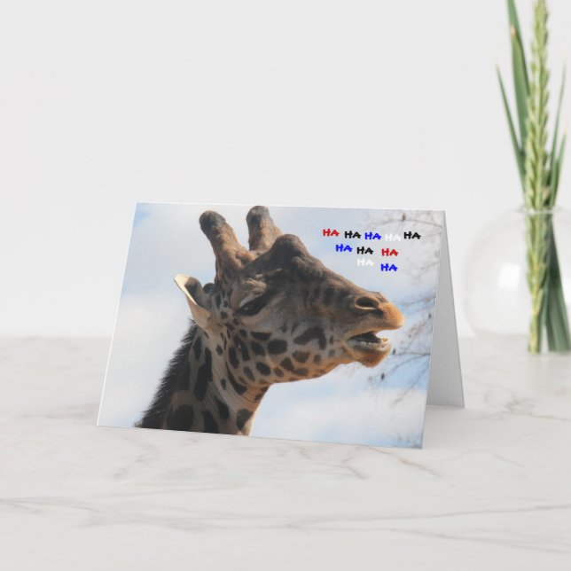 Funny Giraffe Old Age Birthday Card (Front)