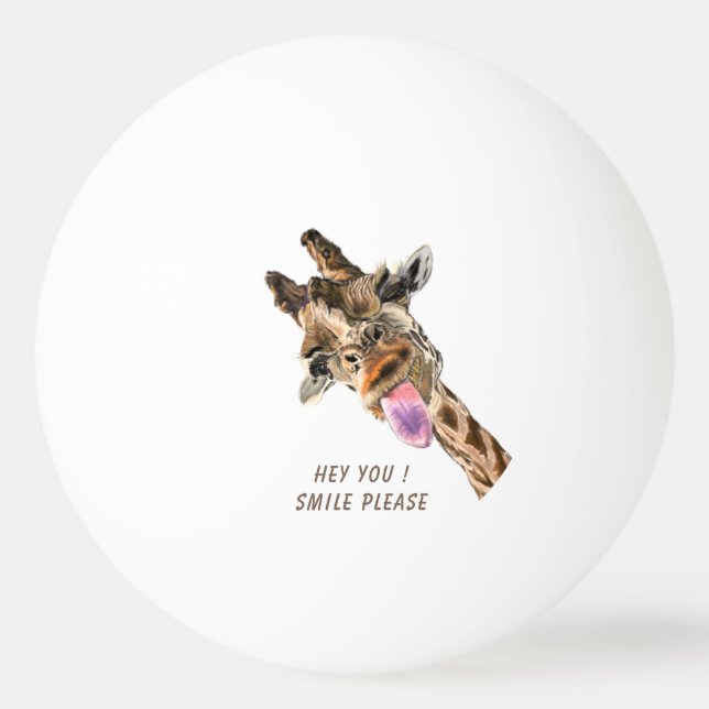 Funny Giraffe Ping Pong Ball - Smile (Front)