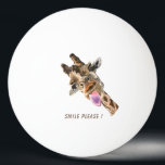 Funny Giraffe Ping Pong Ball Smile - Custom Text<br><div class="desc">Funny Ping Pong Balls with Happy Giraffe Tongue Out and Playful Wink - Smile Animal Cartoon Drawing - or Choose / Add Your Unique Text / Font / Colour - Make Your Special Gift - Resize and move or remove and add elements / image with Customization tool ! Choose fonts...</div>