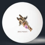 Funny Giraffe Ping Pong Ball Smile - Custom Text<br><div class="desc">Funny Ping Pong Balls with Happy Giraffe Tongue Out and Playful Wink - Smile Animal Cartoon Drawing - or Choose / Add Your Unique Text / Font / Colour - Make Your Special Gift - Resize and move or remove and add elements / image with Customization tool ! Choose fonts...</div>