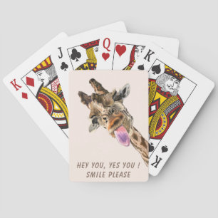 Funny Giraffe Playing Cards - Custom Text