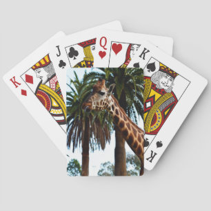 Funny Giraffe Poking Out Tongue, Playing Cards