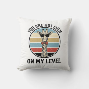 Funny Giraffe Quote Vintage Engraving T-Shirt Desi Throw Pillow