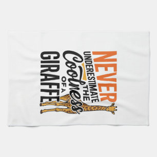 Funny Giraffe Quote Vintage Vector T-Shirt Design_ Kitchen Towel