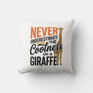 Funny Giraffe Quote Vintage Vector T-Shirt Design_ Throw Pillow