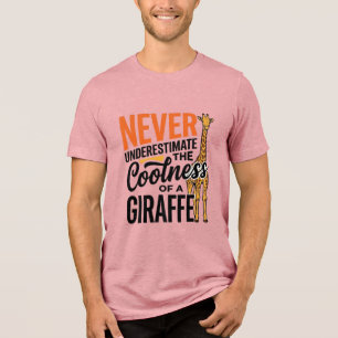Funny Giraffe Quote Vintage Vector T-Shirt Design_ Tri-Blend Shirt