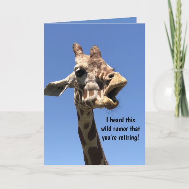 Funny Giraffe Retirement Card (Front)