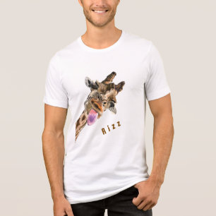 Funny Giraffe Rizz T-Shirt Tri-Blend Shirt