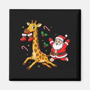 Funny Giraffe Santa Claus Boots Christmas Womens M Magnet