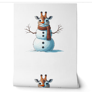 Funny Giraffe Snowman Scarf Christmas Womens Mens Wallpaper