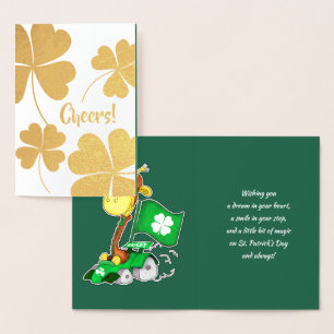 Funny Giraffe St.Patrick's Day Foil Card
