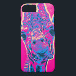 Funny Giraffe Sticking out his Tongue Case-Mate iPhone Case<br><div class="desc">A funny pose from a cute giraffe -  sticking out his tongue! Funky cheerful neon colours of pink and blue. Has a  fun sixties retro pop art feel to it.</div>