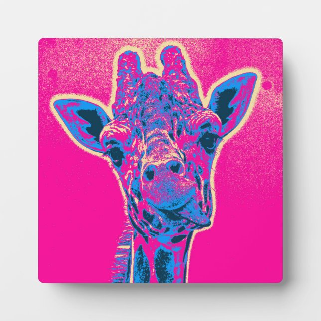 Funny Giraffe Sticking out his Tongue Plaque (Front)