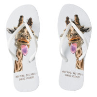 Funny Giraffe Tongue Out and Playful Wink Cartoon