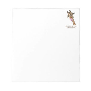 Funny Giraffe Tongue Out and Playful Wink Notepad