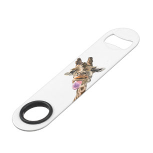 Funny Giraffe Tongue Out and Playful Wink - Smile  Bar Key