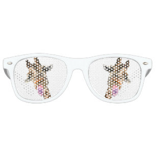 Funny Giraffe Tongue Out and Playful Wink - Smile  Retro Sunglasses