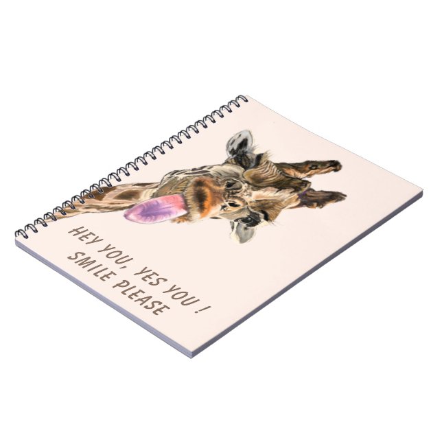 Funny Giraffe Tongue Out Playful Notebook Smile (Left Side)