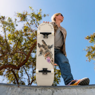 Funny Giraffe Tongue Out Skateboard - Smile