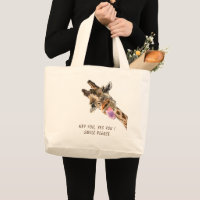 Funny Giraffe Tote Bag - Custom Text