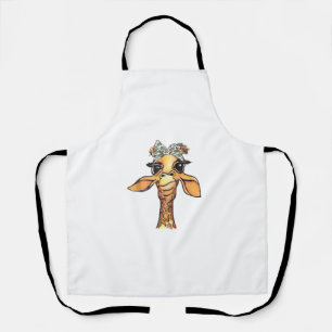 Funny Giraffe Tropical Bandana Hipster Giraffe Gif Apron