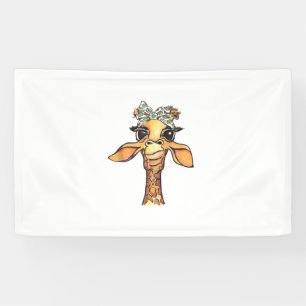 Funny Giraffe Tropical Bandana Hipster Giraffe Gif Banner