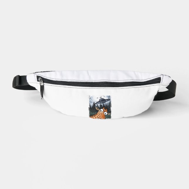Funny Giraffe UFO Zoo Animal Weird Meme Graphic  _ Fanny Pack (Front)