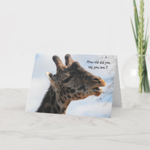 Funny Giraffe Vieux âge Carte d'anniversaire
