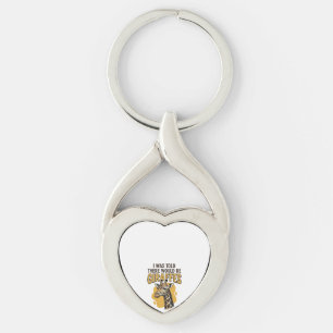 Funny Giraffe Vintage Engraving Shirt Design_1 Keychain