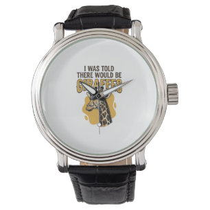 Funny Giraffe Vintage Engraving Shirt Design_1 Watch