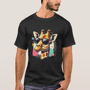 Funny Giraffe Wearing Sunglasses Cute Giraffe Mom T-Shirt